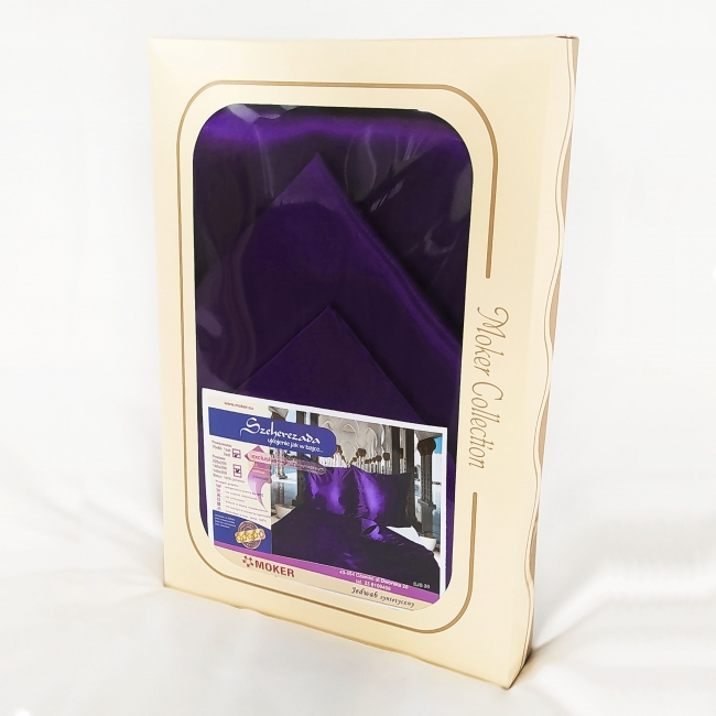 pościel satynowa jedwab  fiolet c. pudełko
